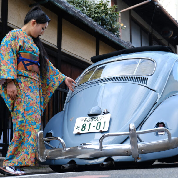 お洒落なアンティーク着物コーデ