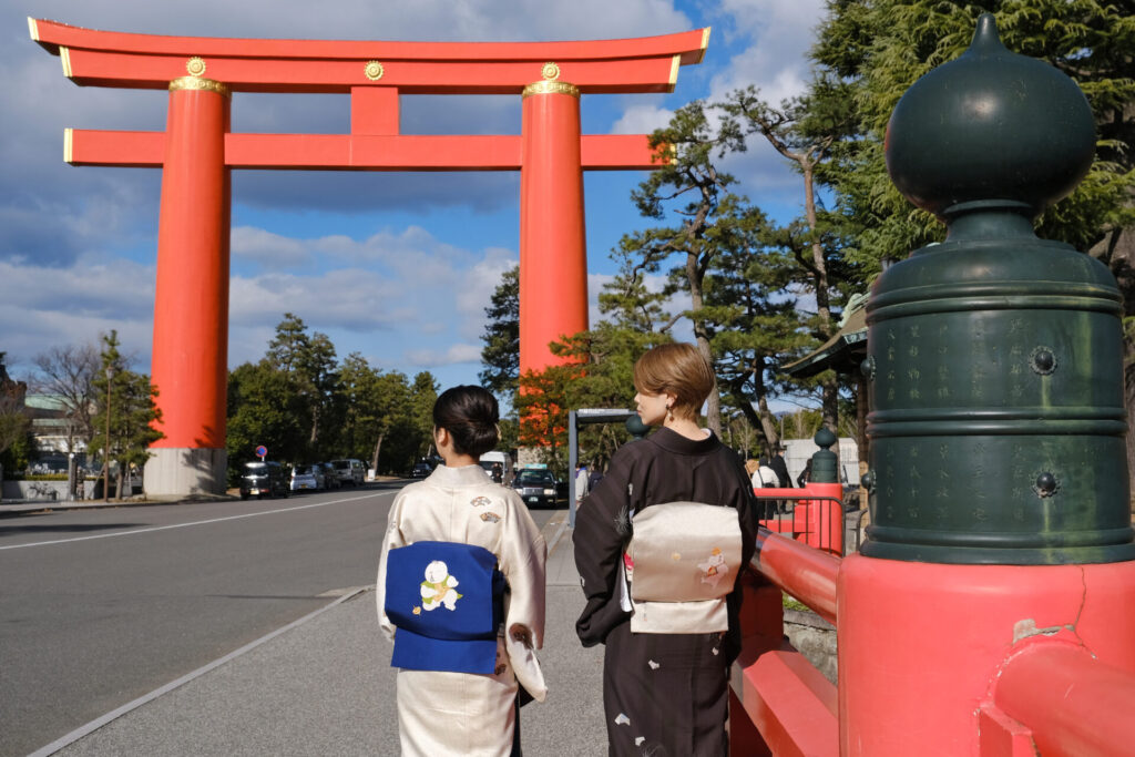 京都平安神宮へ着物でお参り